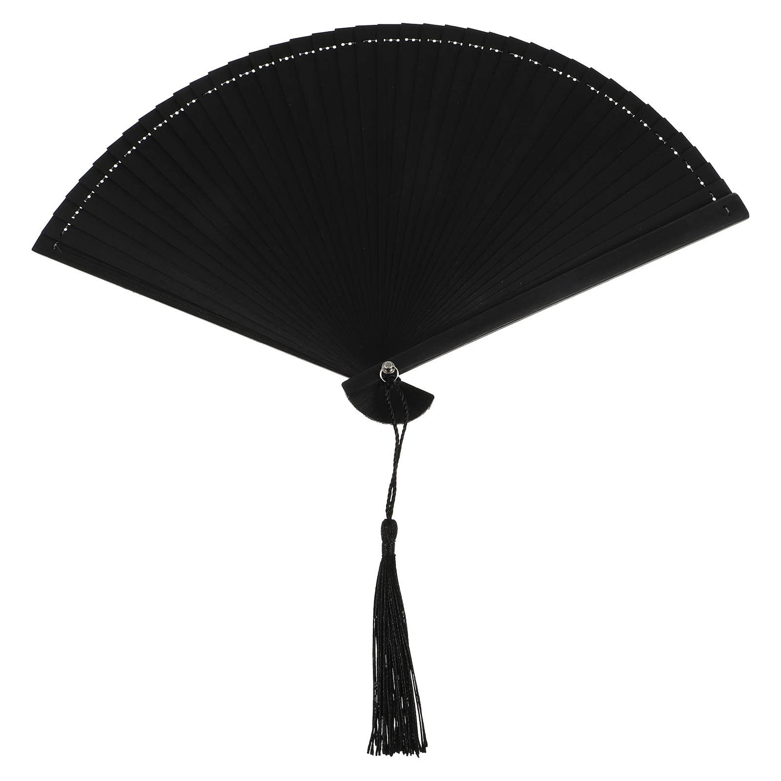 

Bamboo Folding Fan Retro Handheld Fan Tassel Delicate Portable Elegant Vintage Style Stage Performance Accessory Cloth Bag