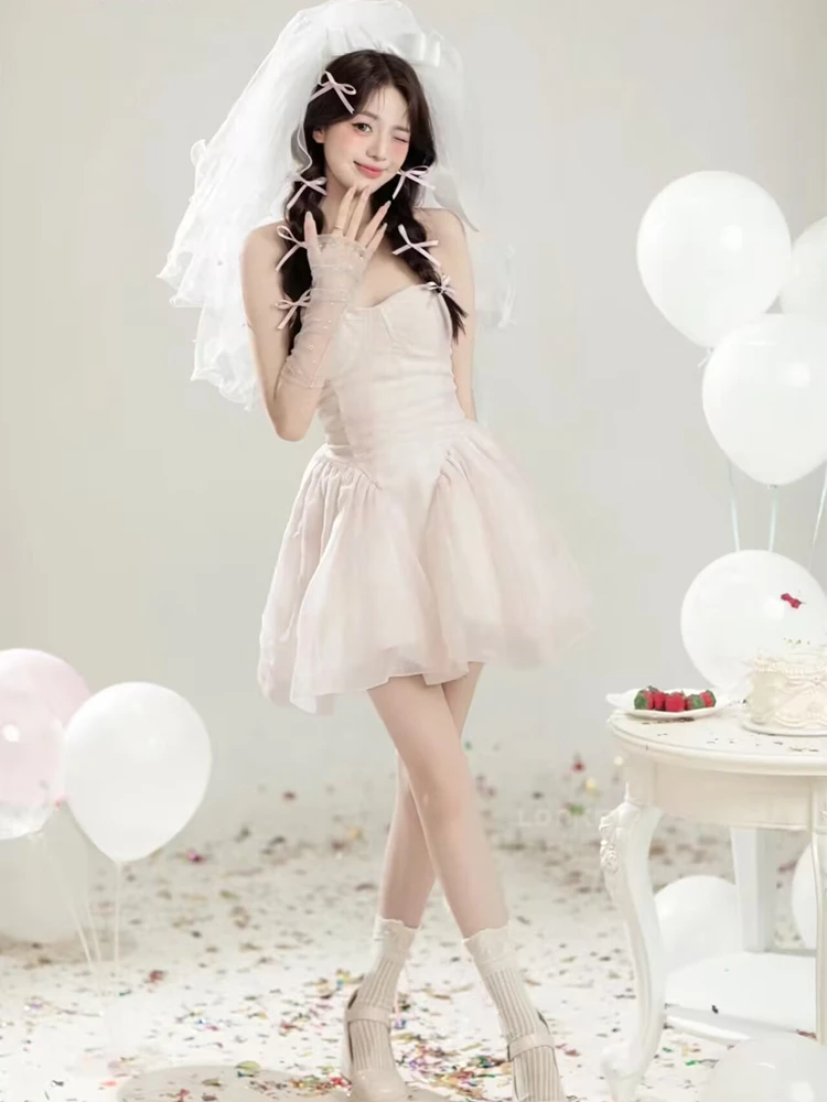 

Princess Style Ballet Dress Pink Atmosphere Feeling Photography Costume Photo Shoot Clothing for Studio And Stage