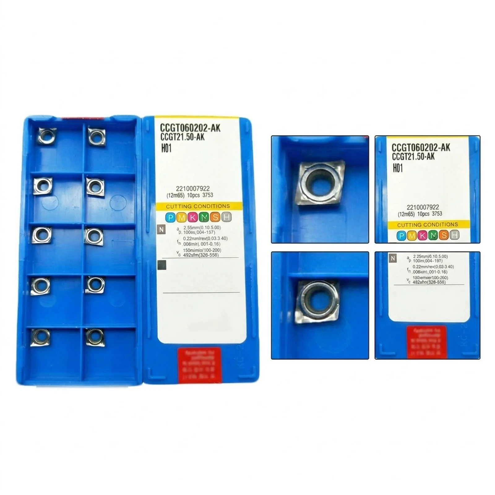 80 Degree Carbide Aluminum Turning Insert Model CCGT060202AK H01 CCMT060202 with Strong Resistance for Large Scale Cutting