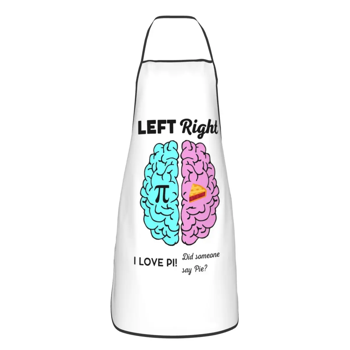 Left Right Brain Hemisphere Pi Pie Math Joke Aprons Chef Cooking Tablier Sleeveless Bib Kitchen Cleaning Pinafore for Women Men