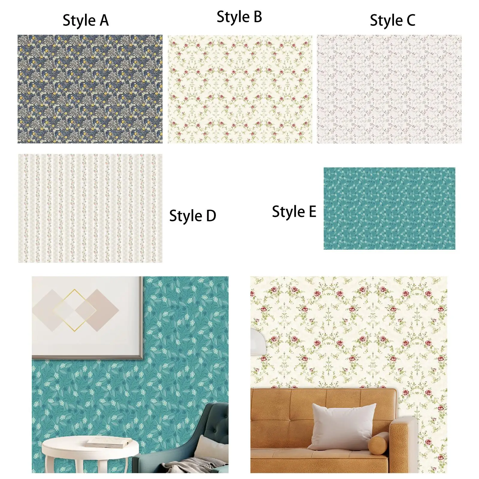 Dollshouse Wall Paper Self Adhesive Flooring Paper Sheet for Photo Props