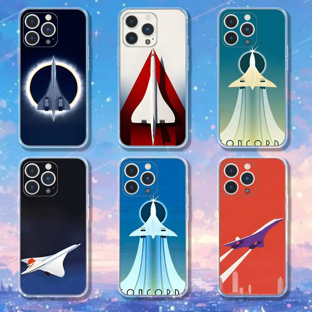 

Concorde Air France Phone Case For iPhone 17,16,15,14,13,12,11 Pro,Max,Plus,X,XS,XR,SE4,E Mini Transparent Soft Cover