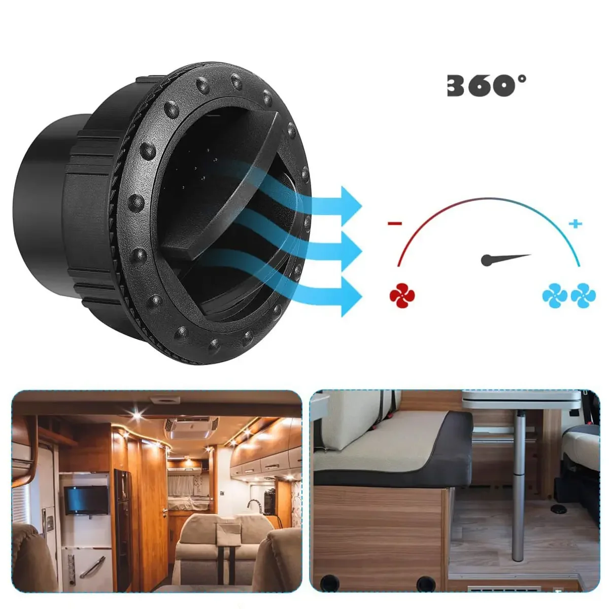 

RV bus yacht air conditioner out trend roof round vent, dashboard knob out trend