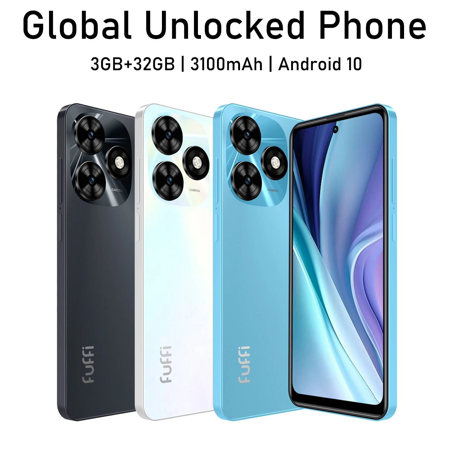 Global Version Smartphone Android 10 6.56 inch Screen,3+32GB 2+7MP Mobile Phone 3100mAh For Google Play Store Phone