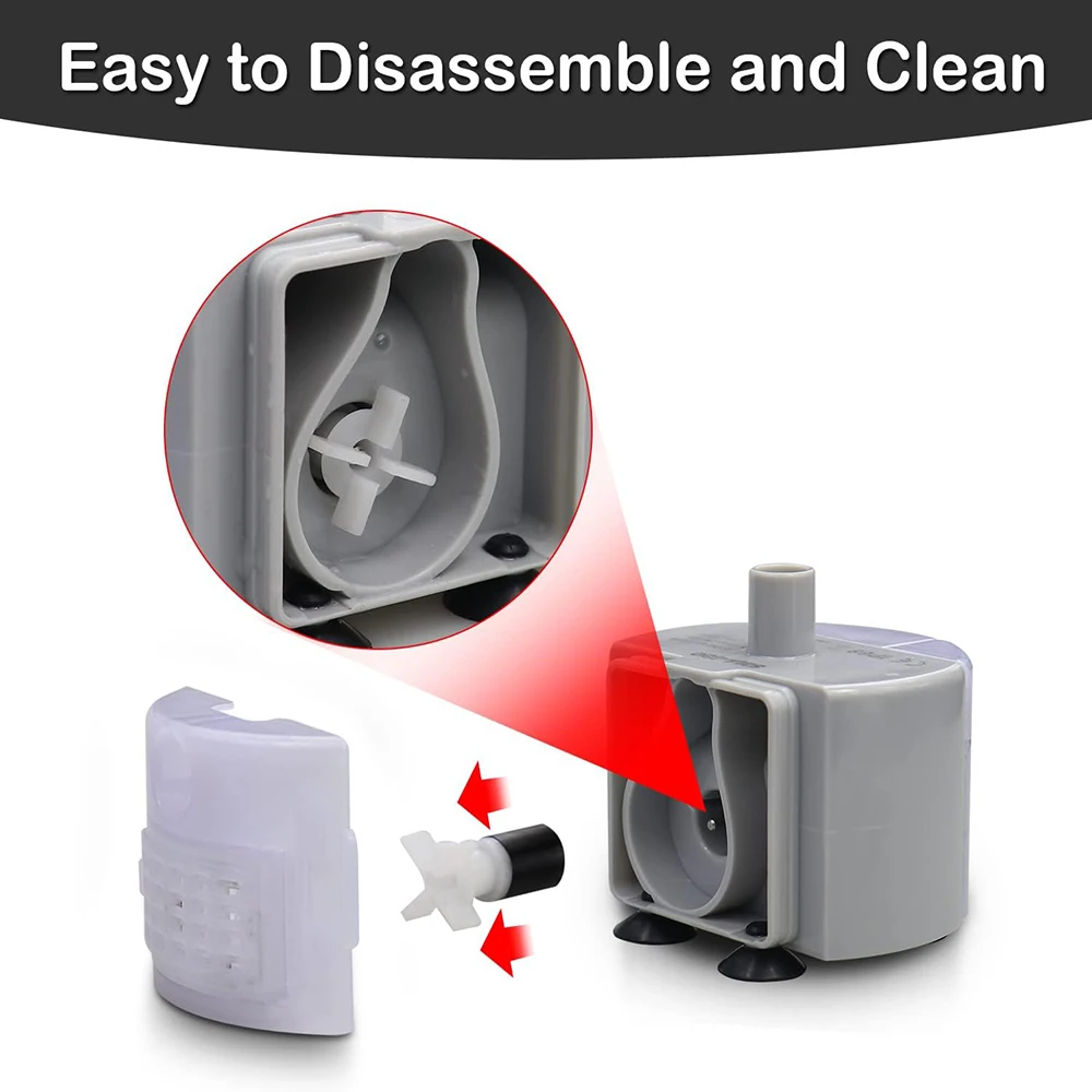 1 Stück Wasserpumpe für Haustier-Trinkbrunnen, Bürstenlose Wasserpumpe 5V DC Ultra-Leise USB (Nur Wasserpumpe ohne Stecker für Brunnen) – Detail 8