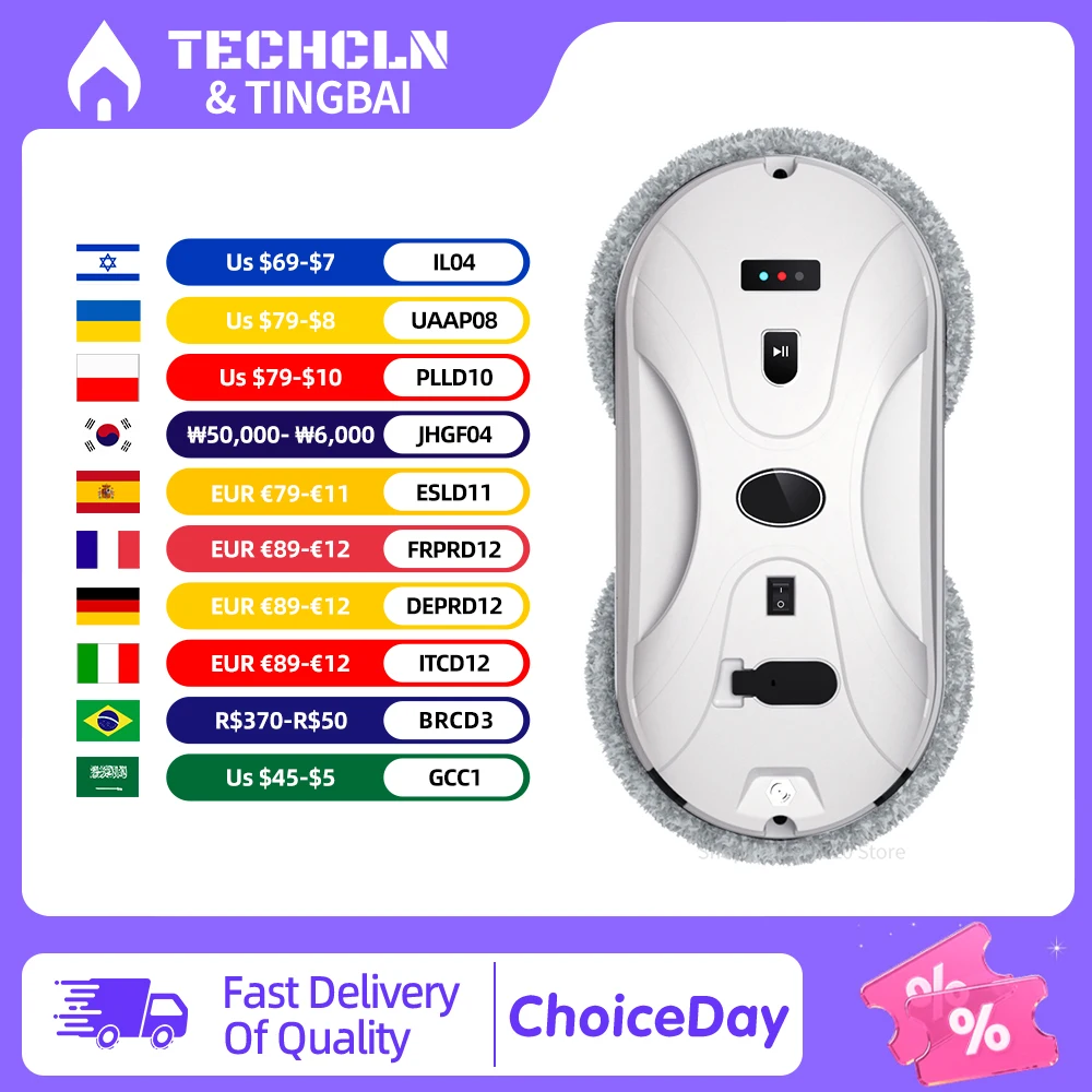 Smart Window Cleaning Robot Vacuum Cleaner with Double Water Spray Electric Glass Washing Machin Remote Control for Home