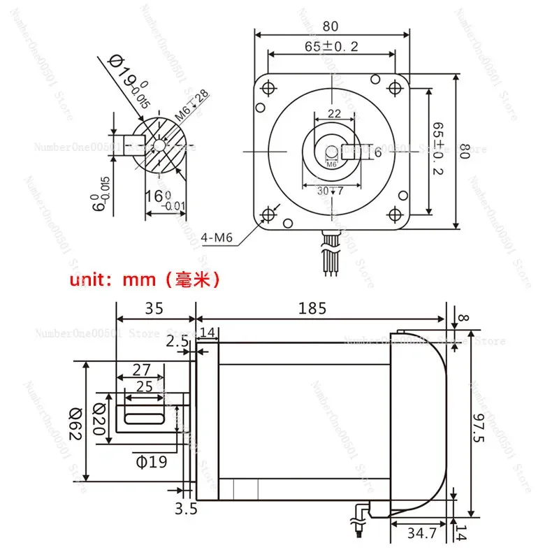 DC brushless motor 1200W high power 3000 high speed QW80BL00730-1200 small silent motor