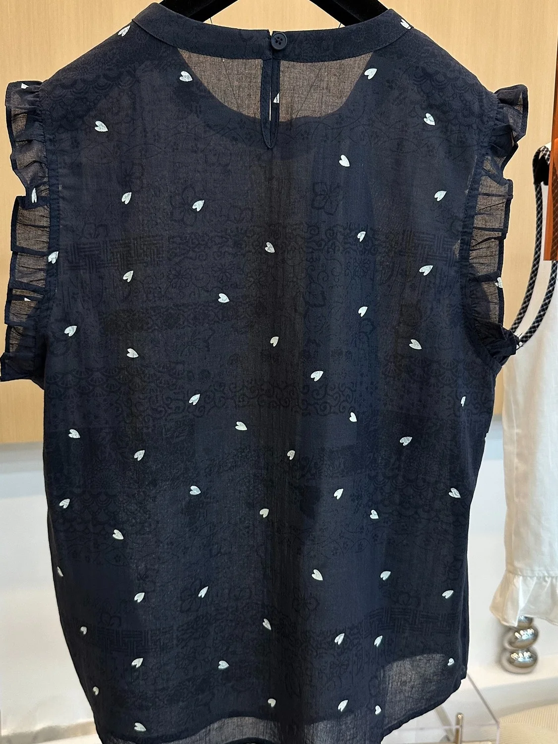 High-End Summer New Sle Faionable Heart Print Tie-Band Wooden Svel Vest irt Women's Loose Fit Breathable