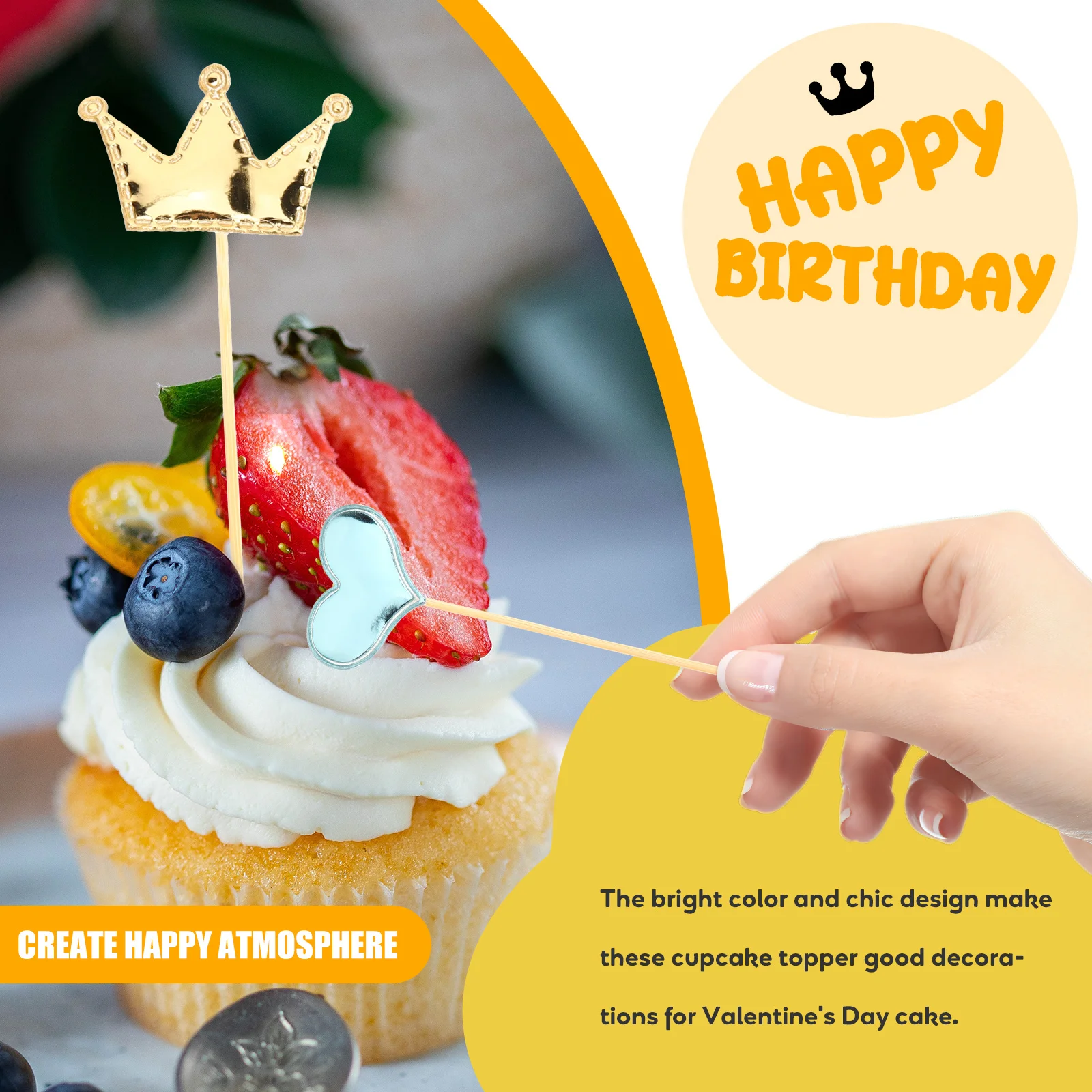 

150Pcs Valentine's Day Cake Picks Creative Dessert Toppers Heart Cupcake Toppers Decorative Fruit Picks Party Favors