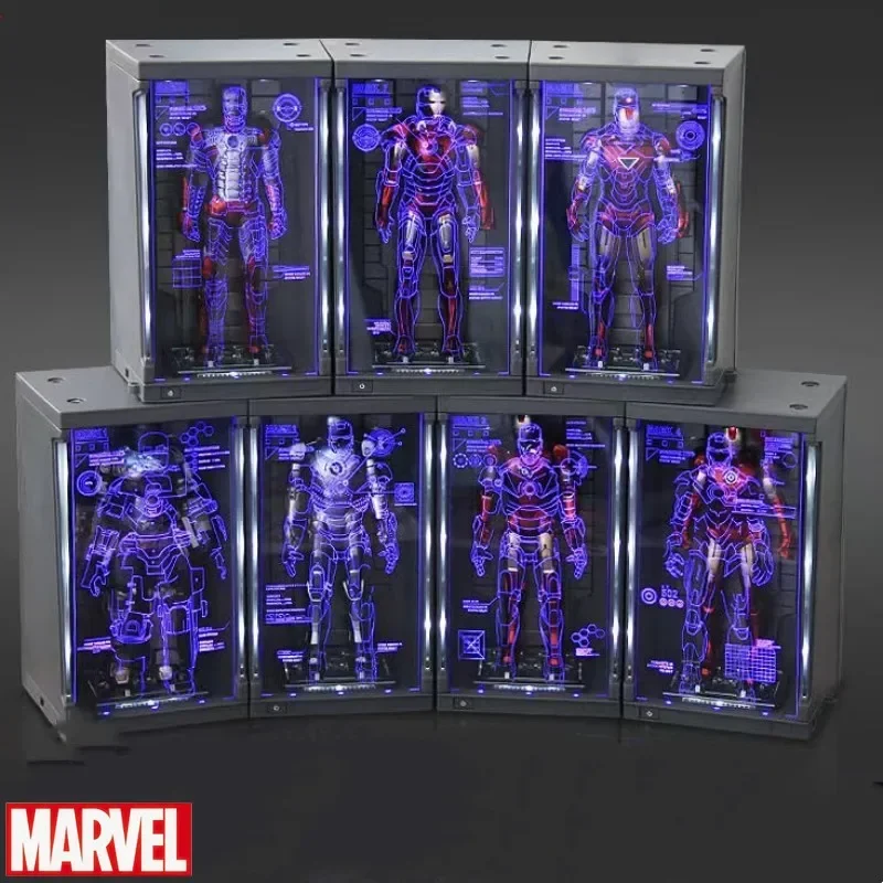 Zd Marvel Iron Man Mk1-7 Mark Hall Of Armor Set Of 1-7 Action Figure Avengers Tony Stark Legends Original Zd Toysmodel Gift