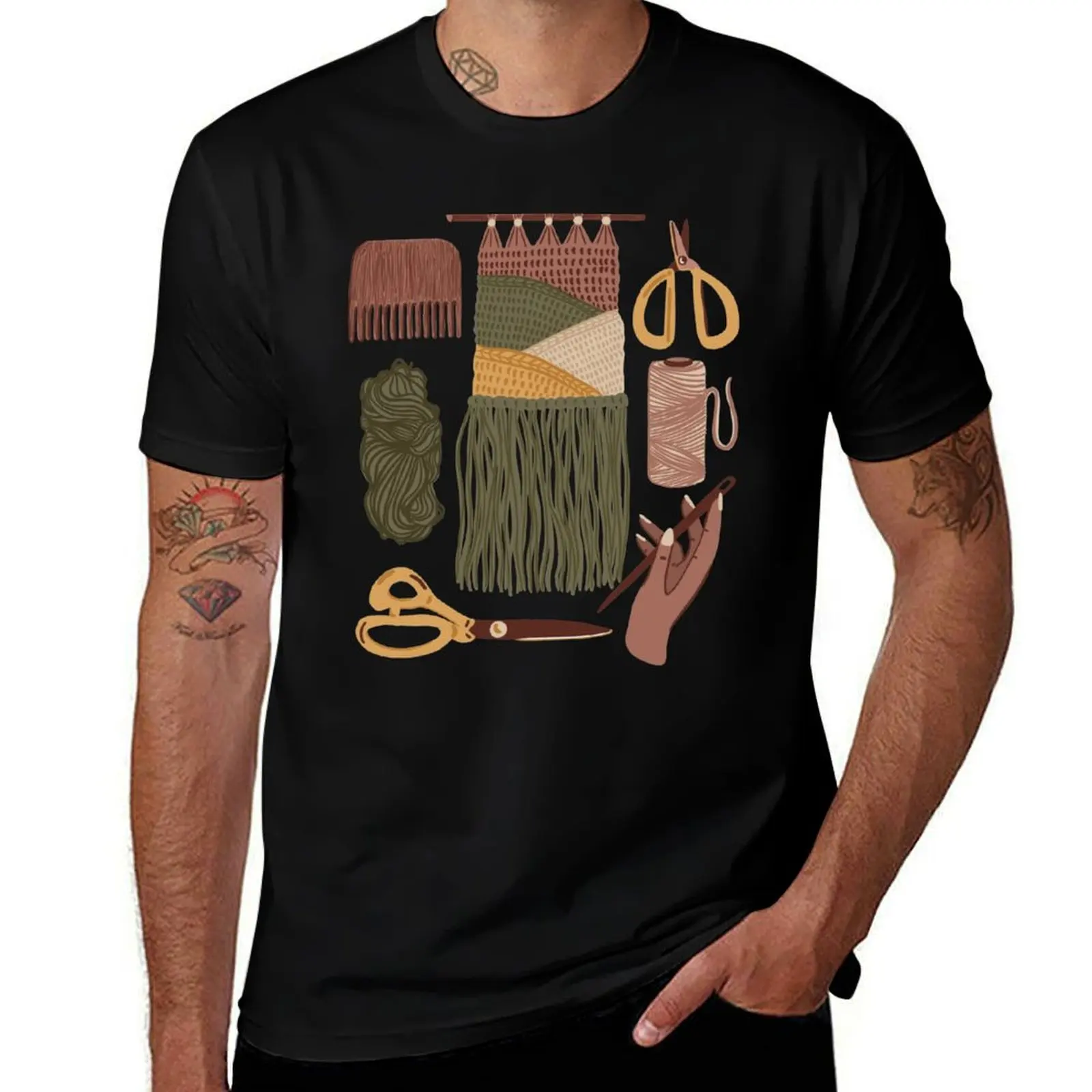

Weaving Flat Lay in Earthy Tones T-Shirt man t shirts graphic anime tshirt T-Shirt
