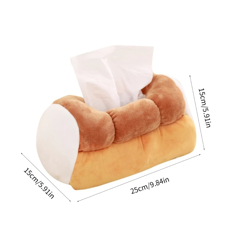 Bread Shaped Tissue Container Soft Cotton Napkin Storage Box for Home Decor