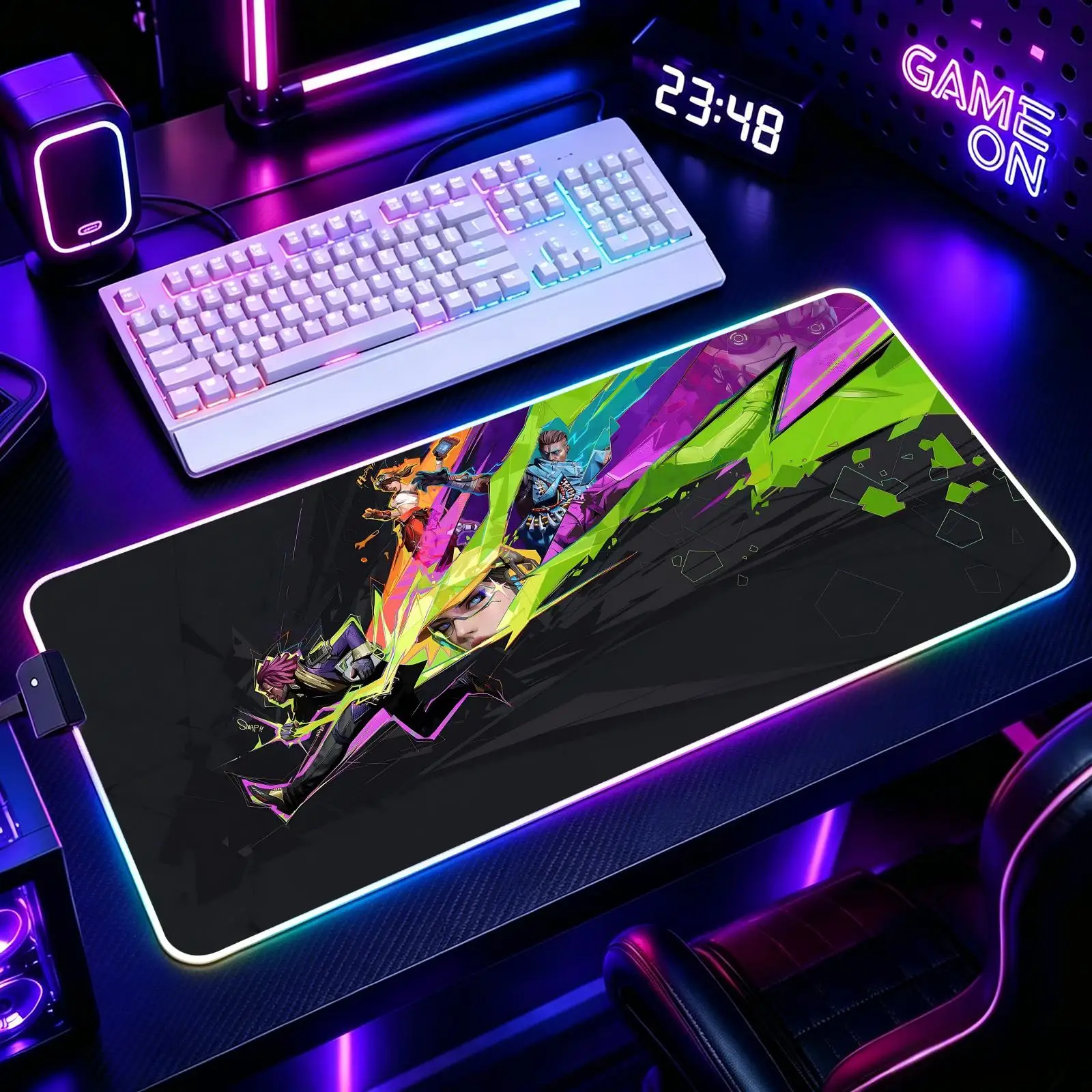 Fragpunk  Mouse Pad RGB Color Changing Gaming Mouse Pad, Stitched Edges, XXL Large Keyboard Desk Mat