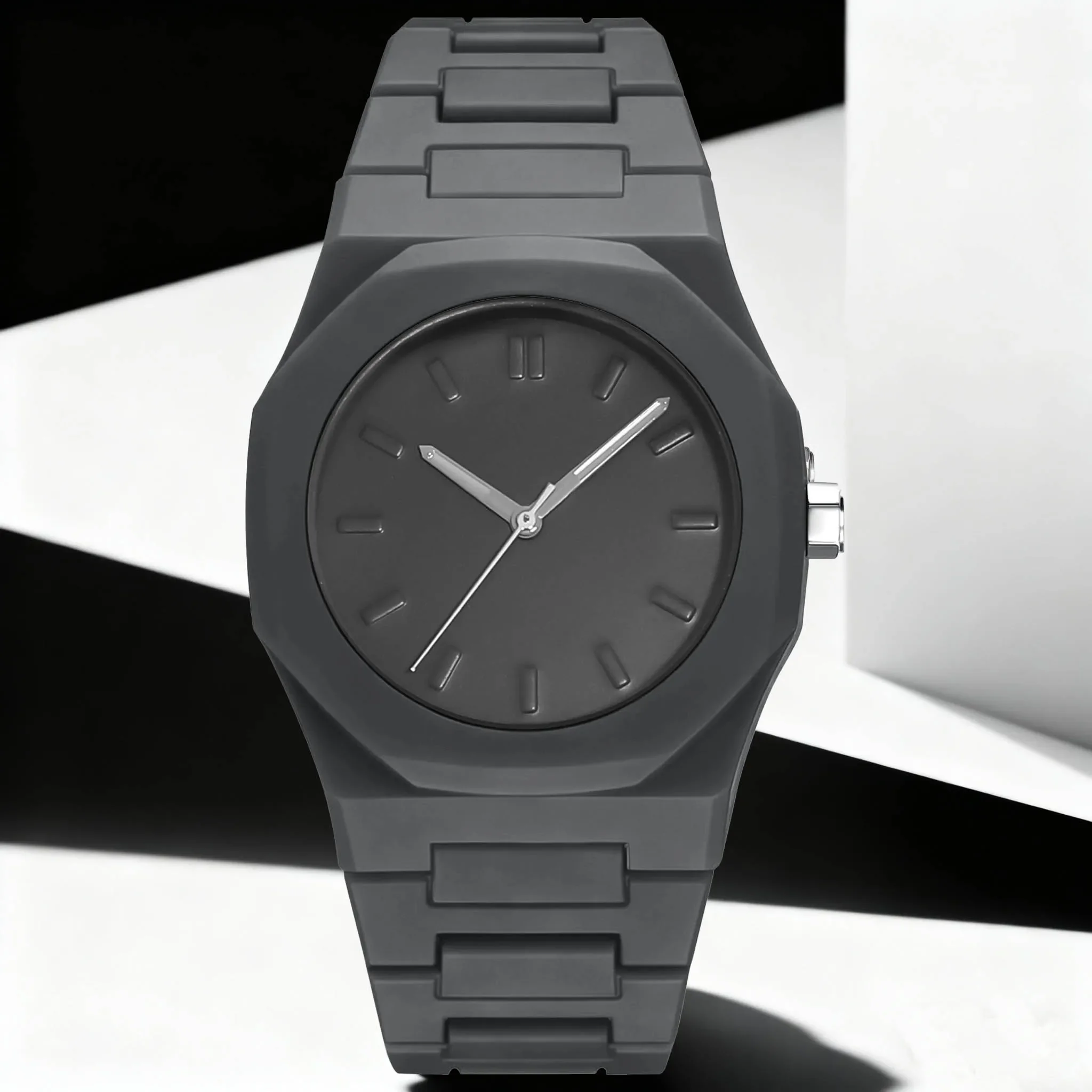 1pc latest fashionable quartz men's watch with plastic strap, suitable for daily wear