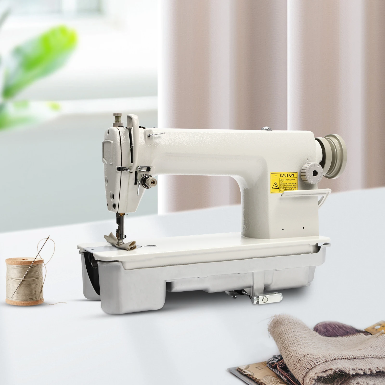 Industrial Straight Stitch Sewing Machine Commercial Grade Sewing Machine for Leather, Rubber, Canvas Thread of Nylon, Polyester