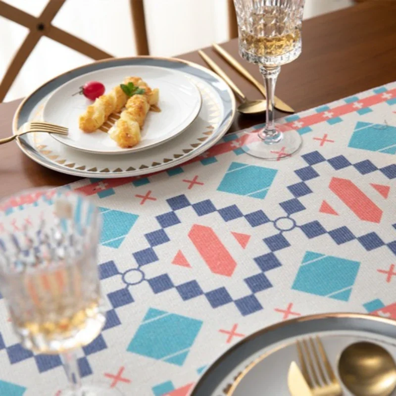 Table Runner Bed Tail Flag Bucket Cabinet Cover Towel TV Desktop Hotel Gatherings Tea Table Counter Cotton Thread Tablecloth