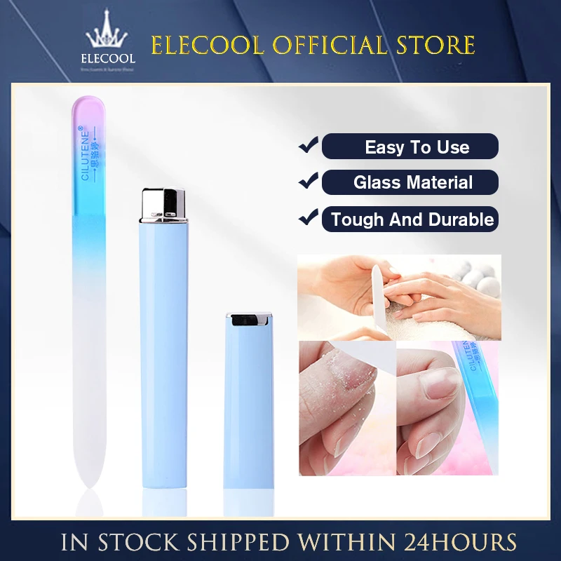 WholesaleDurable Crystal Glass Nail Files Buffer Manicure Device Decorations Tool Sanding Buffer Block Pedicure Nail Tools