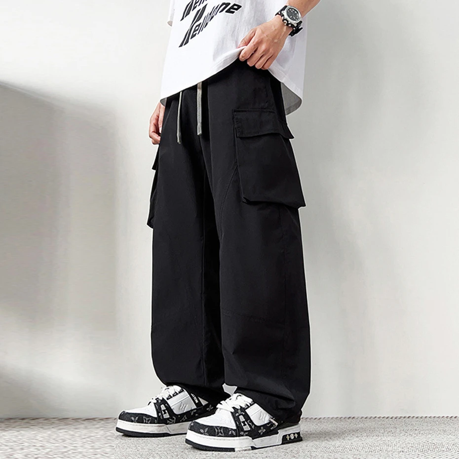 Vintage Cargo Pants Men Plus Size 8XL Straight Pants Fashion Casual Loose Trousers Male Big Size 8XL