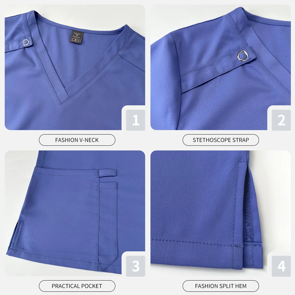 Niaahinn Uniformi Medicos Dentista Infermiera Abiti da lavoro Donne Cura medica Infermiera Uniforme Scrub Uniformi Donne Scrub Set di indumenti da lavoro
