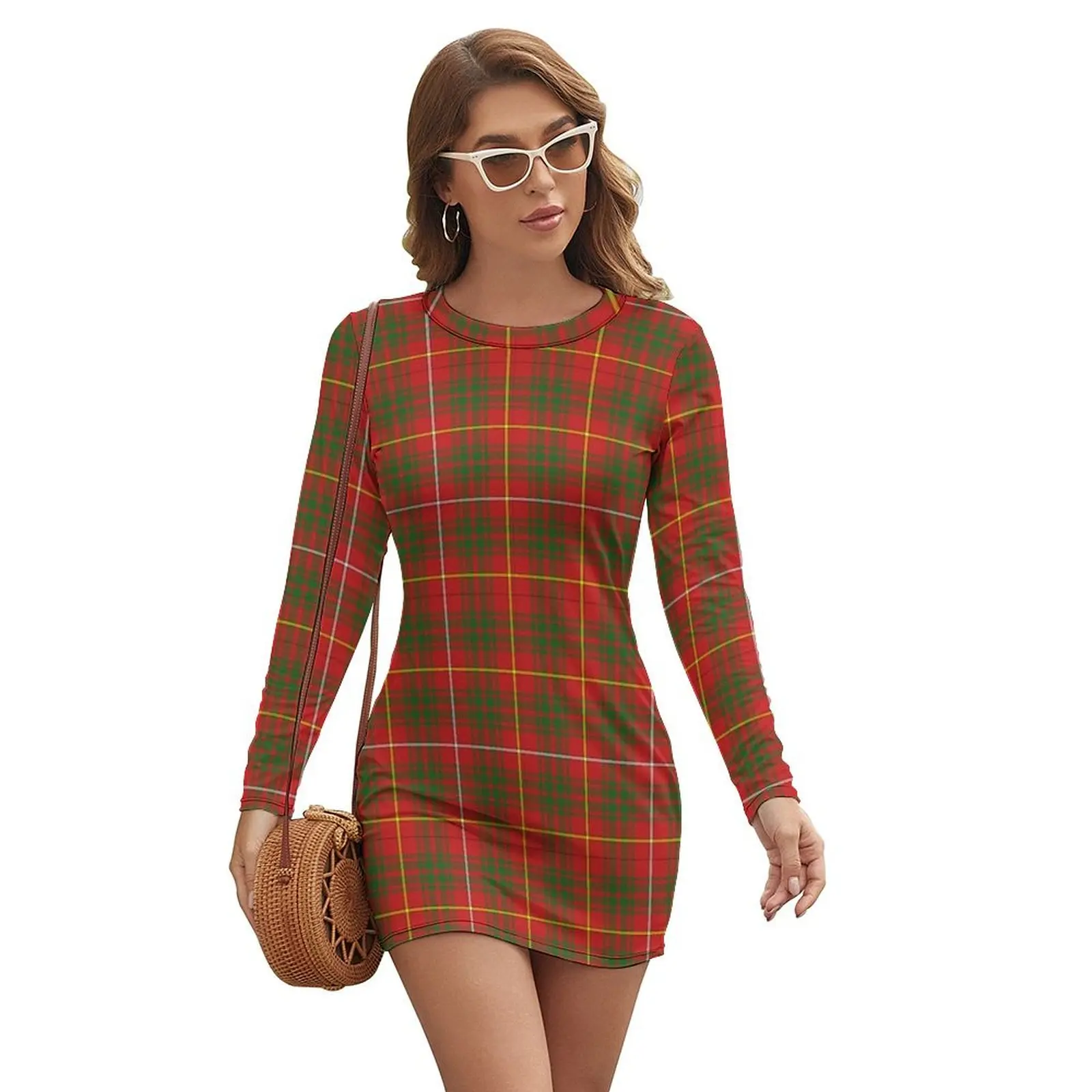 

Clan BruceTartan Long-sleeved Dress summer dress Women's dress purple