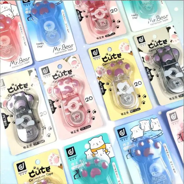 

24 pcs/lot New Cat Paw 8M Correction Tape Cute Tapes Promotional Stationery gift School Office Supplies wholesale