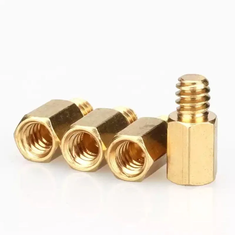 #6-32 Hex Brass Standoff Single-Headed Brass Stud for Computer Case Motherboard Screw Nut Spacer Support Pillar