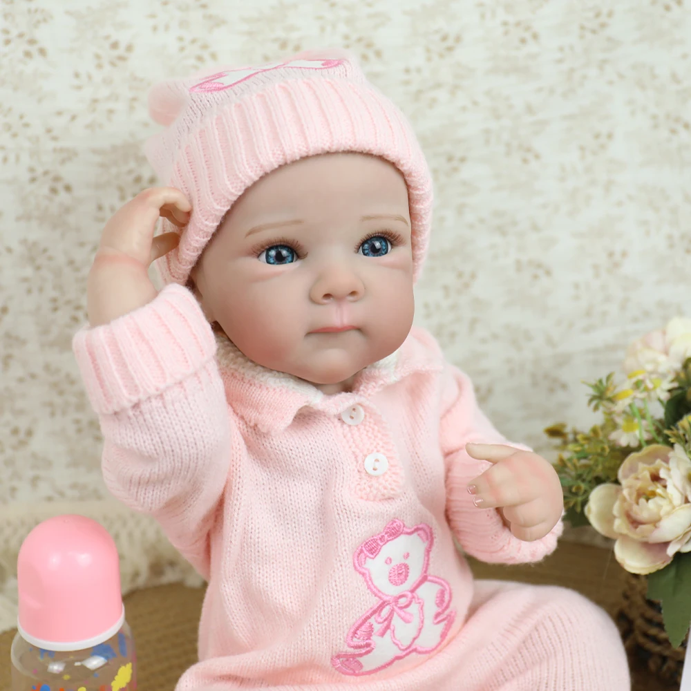 18-Zoll-Reborn-Babypuppe Bettie-Körper aus Silikon-Vinyl mit handgezeichnetem Haar, lebensechte bemalte Haut, sichtbare Adern für Mädchengeschenke