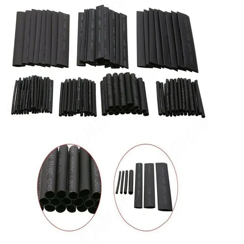 127Pcs Heat Shrink Tube Sleeving Tubing Assortment Kit Electrical Connection Electrical Wire Wrap Cable Waterproof Shrinkage 2:1
