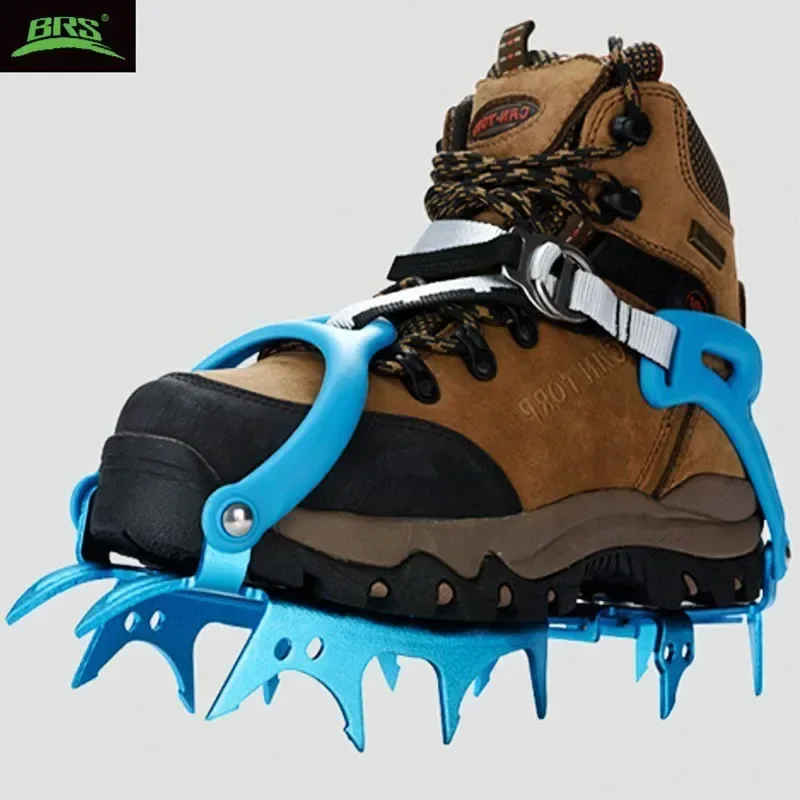 BRS 14 Teeth Claws Crampons Shoes Ice Crampons Snow Non slip Cover Ice Gripper Manganese Steel Outdoor Ski Ice Climbing S1 S3