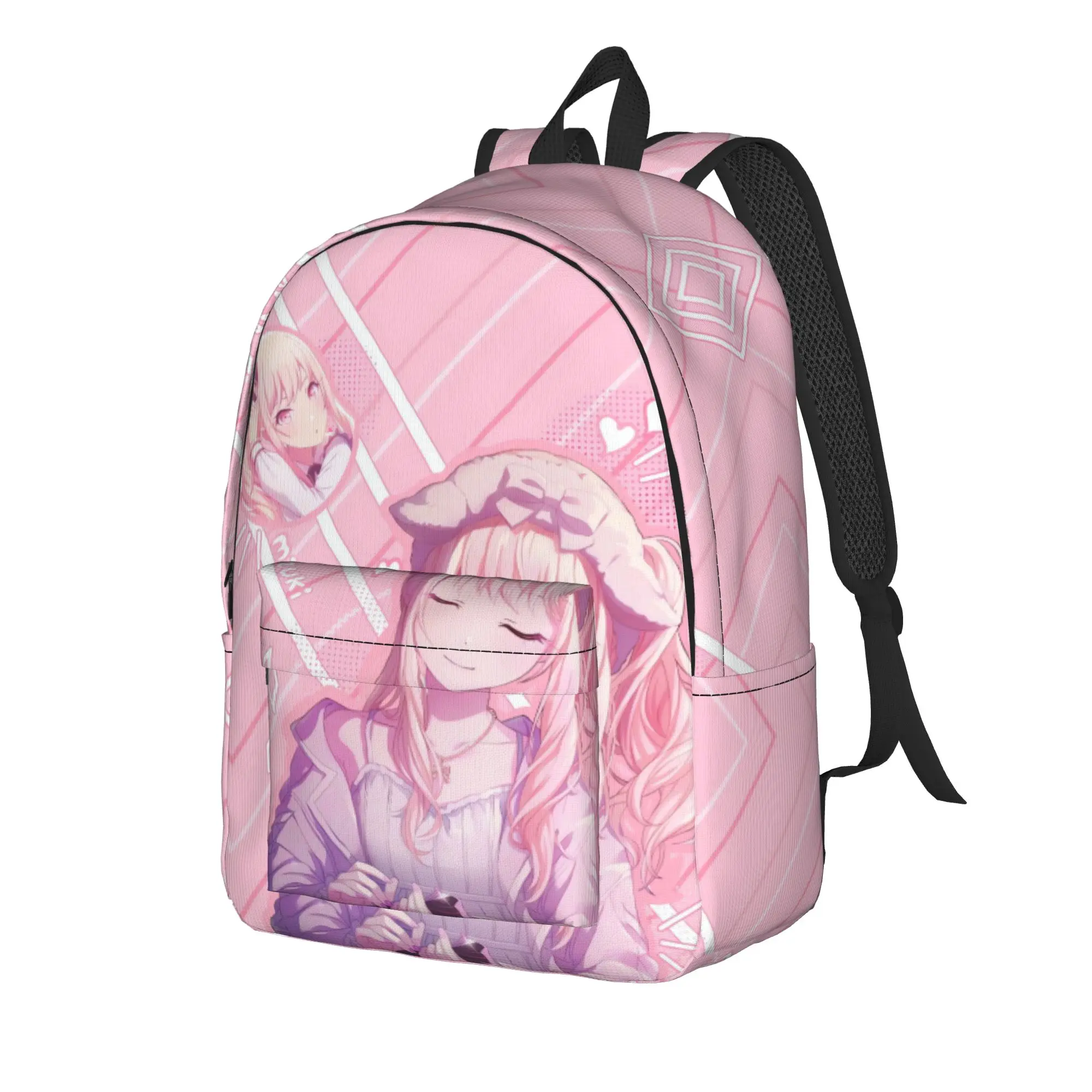 Mizuki Akiyama Backpack  Unisex Polyester Workout Backpacks Breathable Casual High School Bags Rucksack