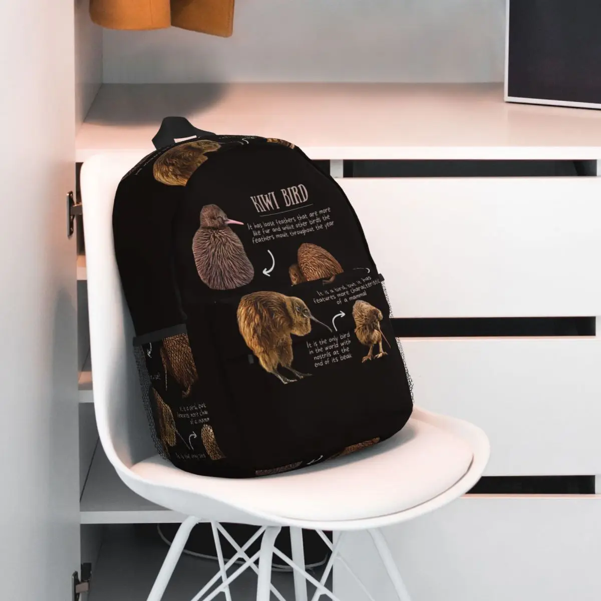 Kiwi Bird Fun Facts Backpack Hot Sale Daypack Large Capacity Boys Girls BookBag Shoulder Bags for Men Women School Bag