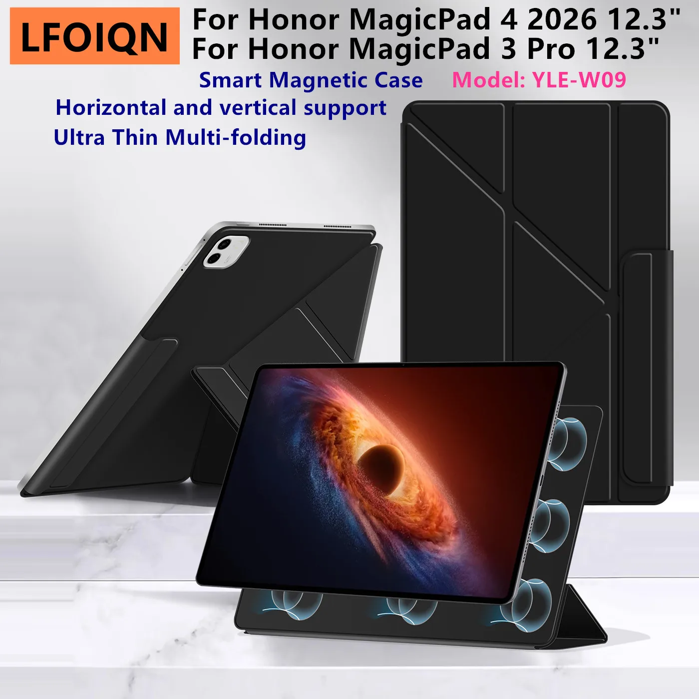 

Чехол LFOIQN для Honor Magic Pad 4, ультратонкий многофункциональный магнитный чехол для Honor Magicpad 4 3 Pro, 12,3-дюймовый смарт-чехол для планшета