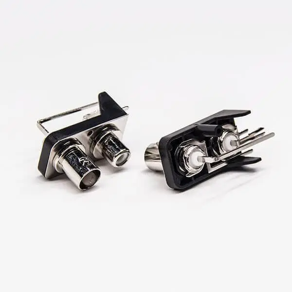 50Ohm Right-Angle RCA Female RF PCB Connector - Black Plastic Insulated Coaxial Adapter for Radio Frequency Circuit Board