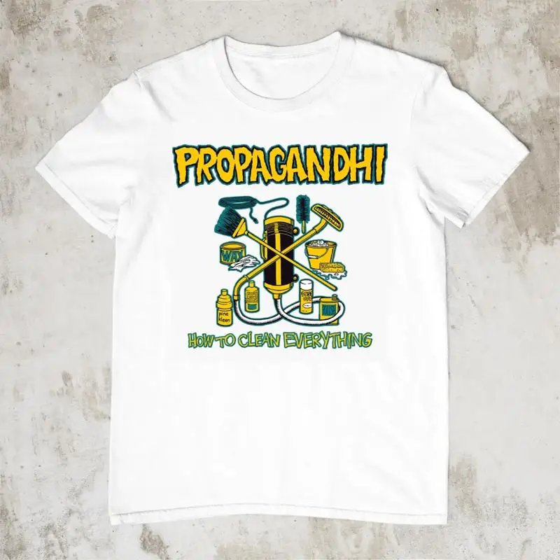 

Мужская футболка Propagandhi Band How To Clean Everything, белая хлопковая футболка S 5XL Jn680
