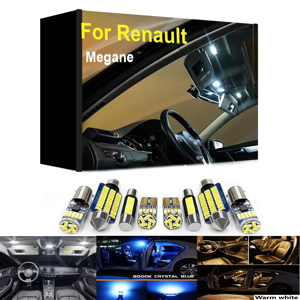 For Renault Megane MK1 MK2 MK3 MK4 Megane CC 1997 1998 2006 2008 2010 2012 2014 2015 2016 2017 Interior LED Light Canbus