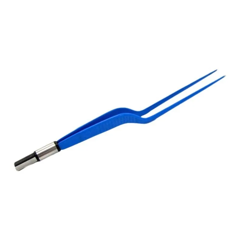 Electric knife equipment accessories Bipolar coagulation forceps Blue nylon coated European standard curved shank