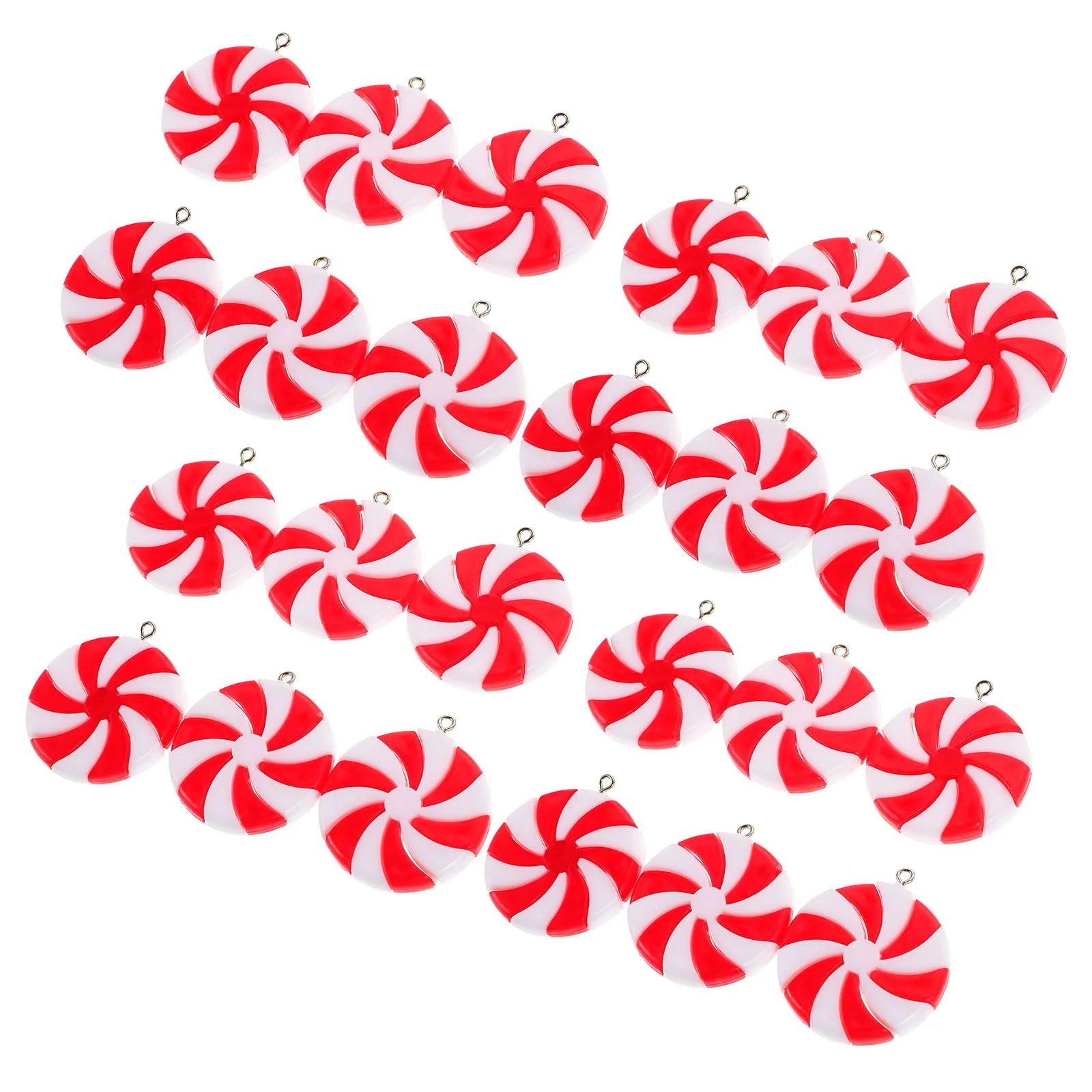 

50 Pcs Candy Decoration for Christmas Hanging Lollipop Two-color Ornament Themed Decors