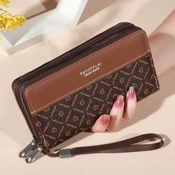 1pc Classic Men's Faux Leather Wallet, Double Layer with Snap Closure, Zippered Card Holder & Photo Compartment, Color blocking