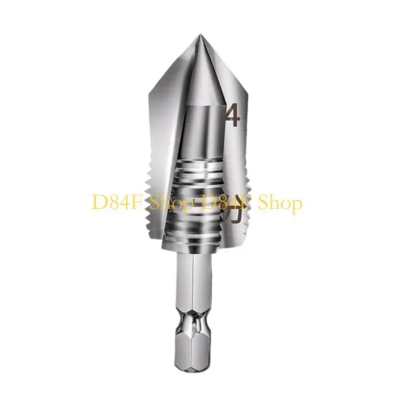 D84F 3 in 1 Threading Tap Drill Bit with 1/4