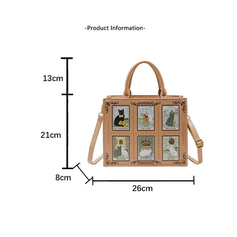 Neue Katzenelfen-Handtasche: Stylische, vielseitige Damen-Umhängetasche, trendige Fantasy-Schultertasche, quadratische Tragetasche, Aktentasche mit Stauraum – Detail 1