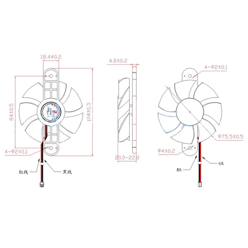 Free Shipping PD-8025MS 75mm 18VDC 0.18A 2Pin For C21-RH2101 RH2102 RT2129 C21-RH2113 WT2105 RH2119 Induction Cooker Cooling Fan