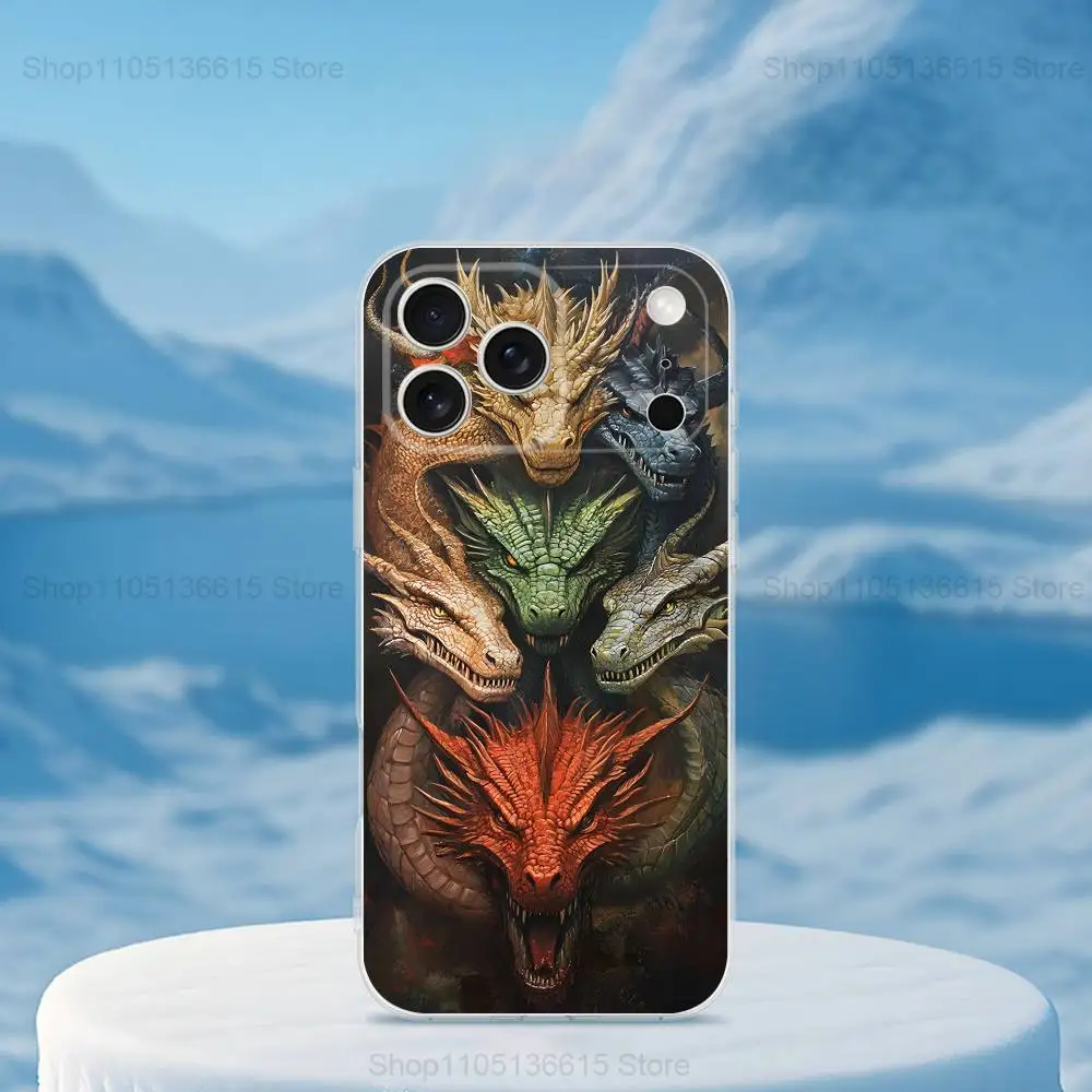 Funda de teléfono Fierce Cool Dragon para iPhone 16,15,14,13,12,11,17 Pro,Max,Plus,X,XS,XR,SE,Mini cubierta suave transparente