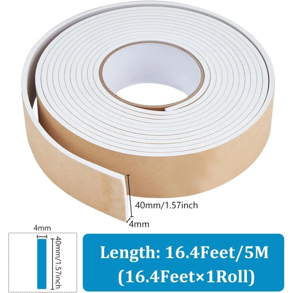 EVA Anticollision Strip Baby Table Bumper Guards for Furniture Against SharpCorners White 40x4mm 5m/roll