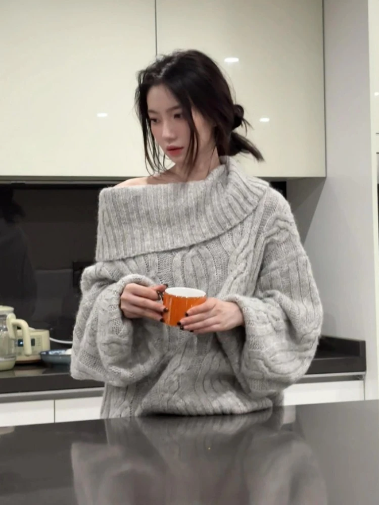 

Autumn Winter French Elegant Sweater Women Casual Sweet Solid Fashion Slim Pullover Y2k Harajuku Vintage Kintted Tops Chic New