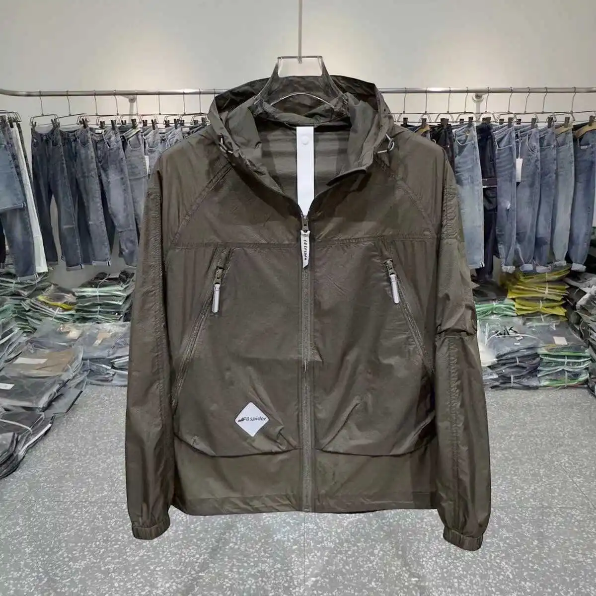 

Summer New Men's Lightweight Anti-Uv Workwear Jaet Hooded Casual Loose Single Outerwear Faionable Youth ulari