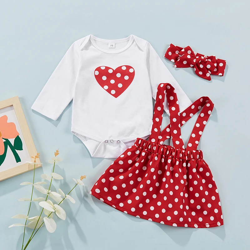 Adorable conjunto de ropa para niñas, mono con estampado floral, falda con volantes y diadema a juego, traje de tres piezas