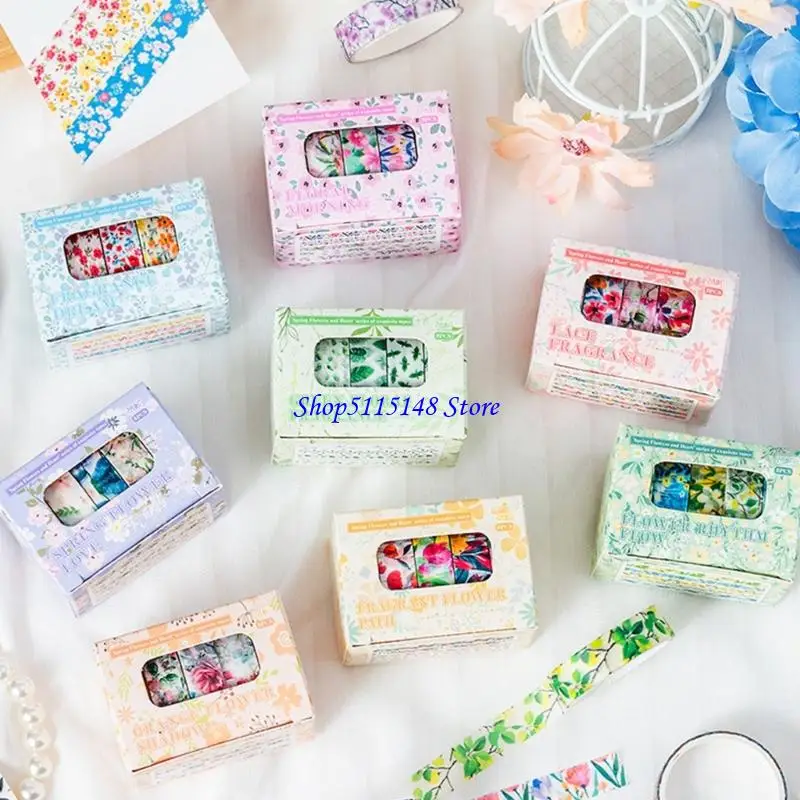 F3MA 5rolls美学テープ花の装飾テープノートブックジャーナルフォトアルバム10mmx2mのロール