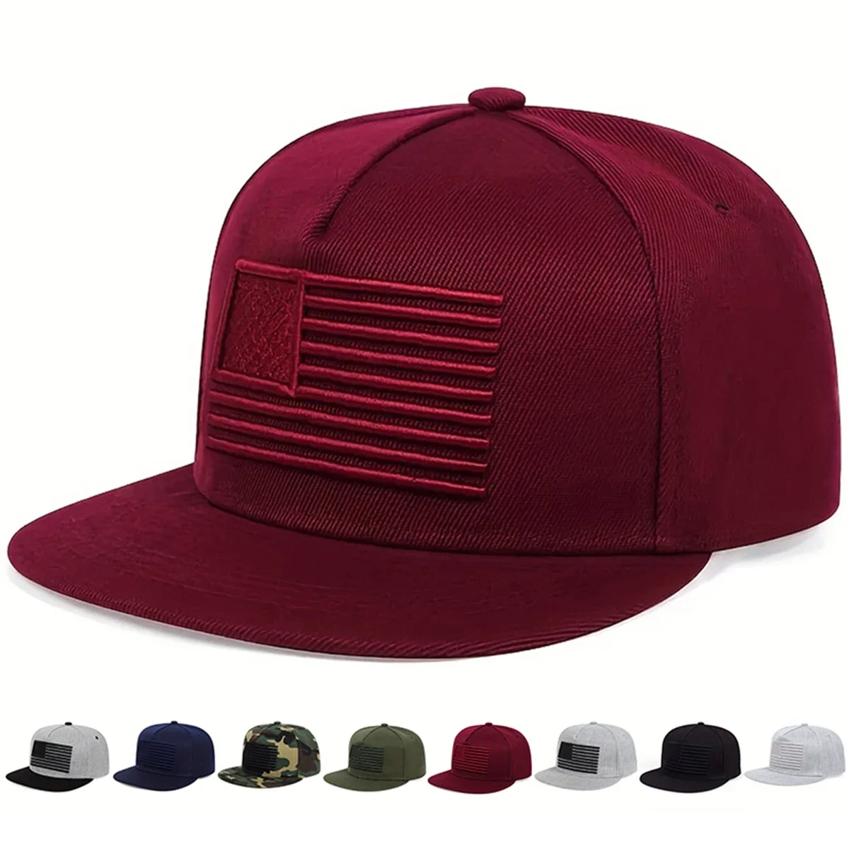 Unisex-Hip-Hop-Hüte mit amerikanischer Flagge und Stickerei, für Frühling und Herbst, für den Außenbereich, verstellbar, für Sport, Freizeit, Baseballkappen, Sonnenschutzhut
