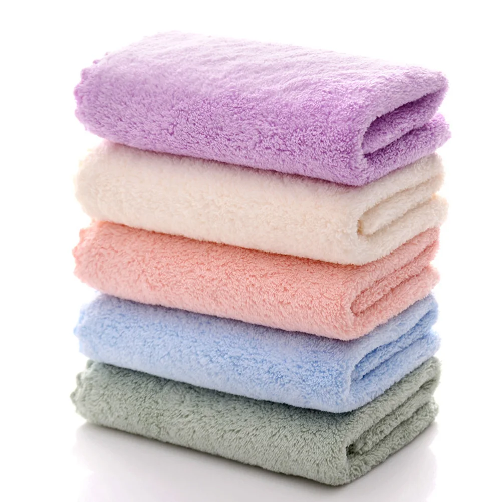 

10pcs Coral Makeup Remover Cloths Microfiber Facial Cleansing Washcloths Absorbent Portable Travel Home Mixed Color