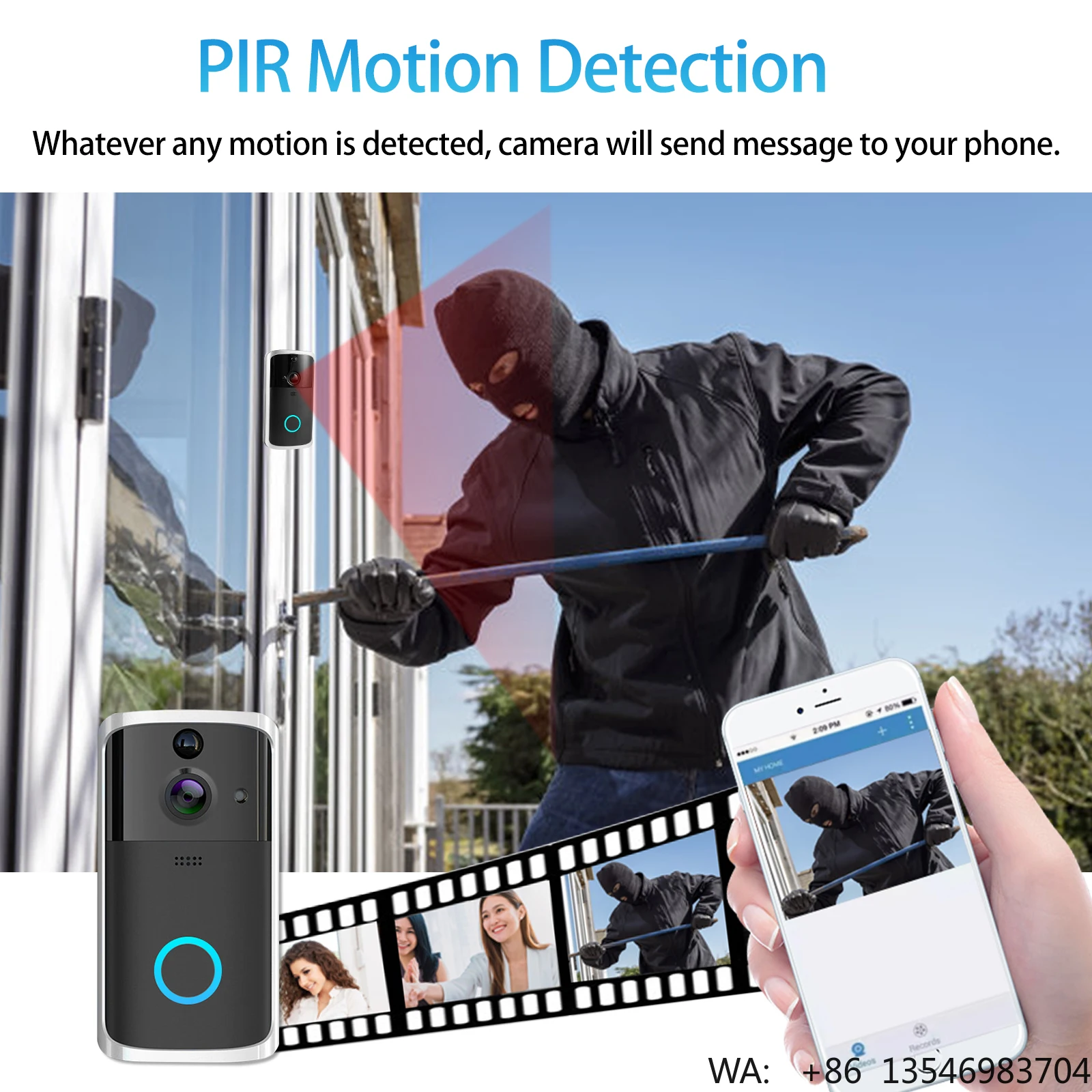 High Quality Wifi Doorbell Camera M7 Night Vision 1080P Ring Video Wireless Door Bell Cam